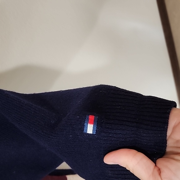 Vintage Tommy Hilfiger Golf 90s Y2K Wool Grandpa Dad Patchwork Sweater Size L - Picture 2 of 10